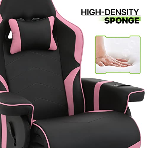 Magshion 360° Swivel Gaming Recliner Chair, Ergonomic PU Leather, Grey G328110