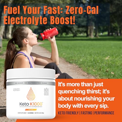 Hi-Lyte Keto K1000 Electrolyte Powder Unflavored Hydration Supplement Drink Mix, 50 Servings M663