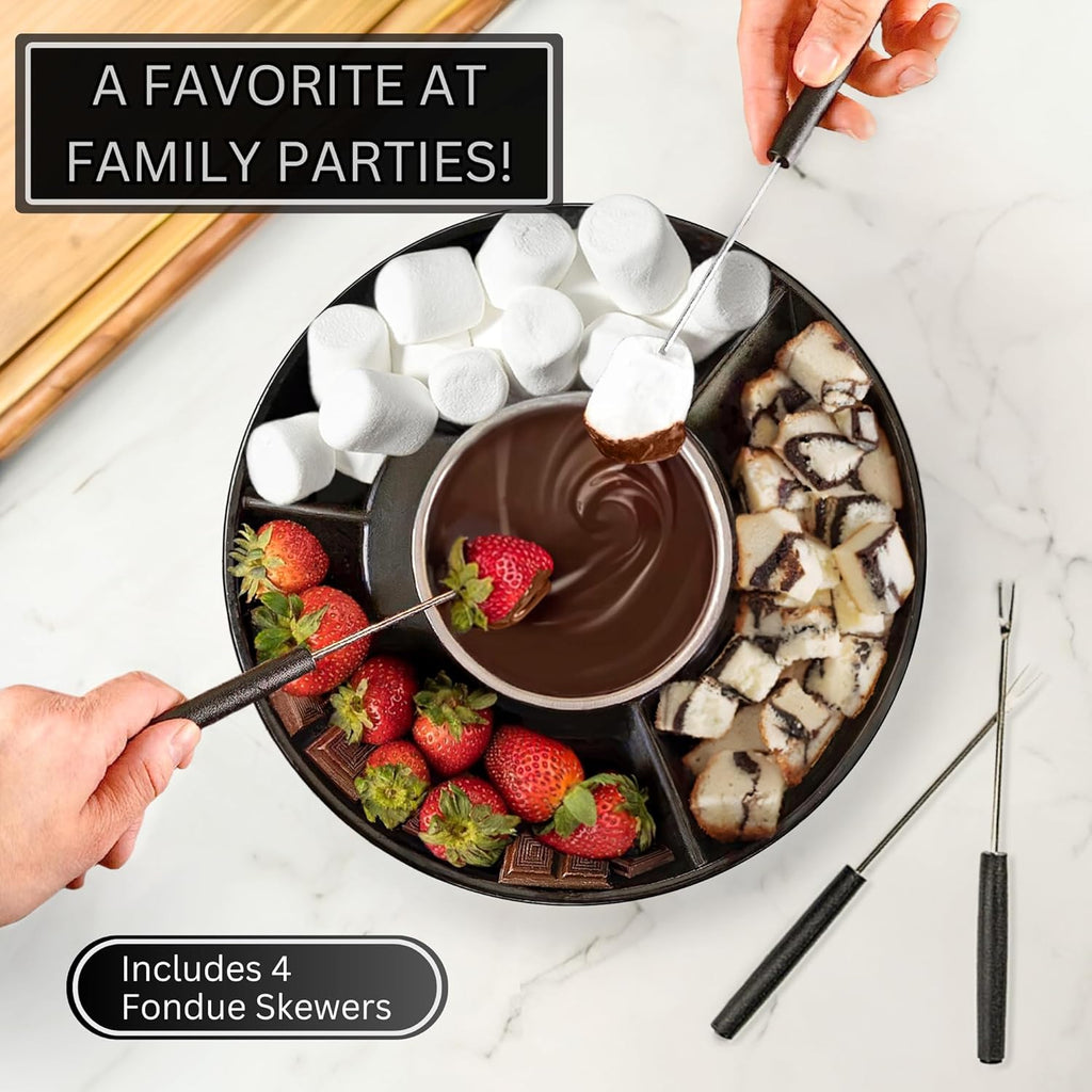 Dippin' Delights Premium Electric Fondue Pot Set with 4 Forks Q3015