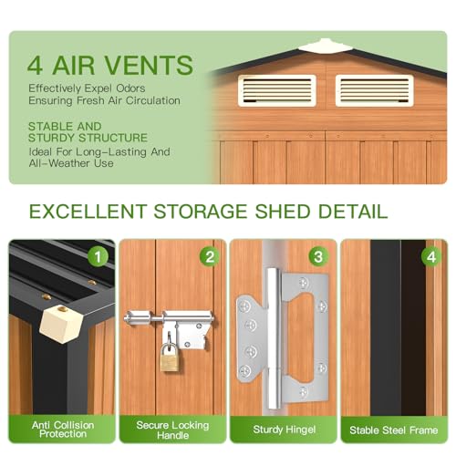 Outdoor Storage Shed 5x3 Ft Metal Steel with Lockable Door N4246