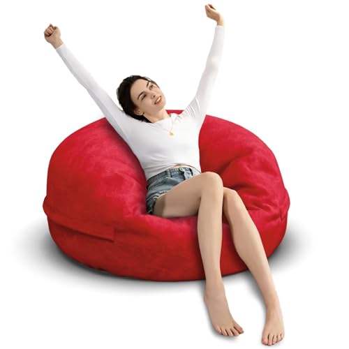 Bean Bag Chair for Adults 3FT, Soft Removable Cover, Light Gray M535251
