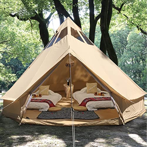 UNISTRENGH 5M Star Gazer Bell Tent 4 Season Waterproof Cotton Canvas for 6-8 Persons I420
