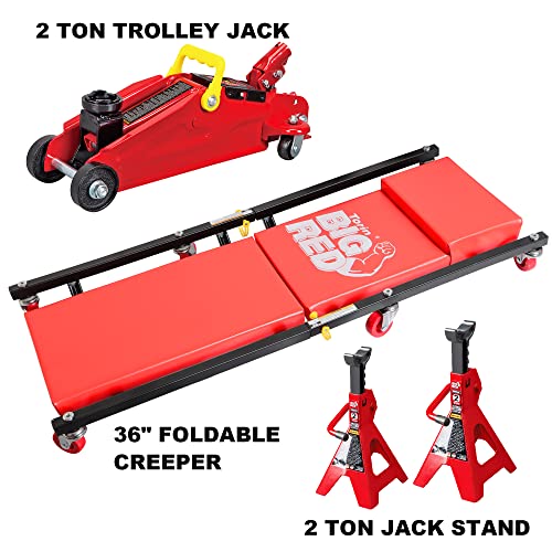 BIG RED Torin Hydraulic Trolley Floor Jack with Storage Case, 1.5 Ton Capacity, Black J906585