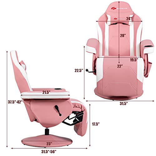 Goplus Massage Gaming Chair, Racing Recliner with Footrest, PU Leather N121