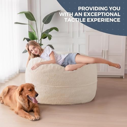 MAXYOYO Giant Bean Bag Chair Bed for Adults, Convertible Floor Sofa G466