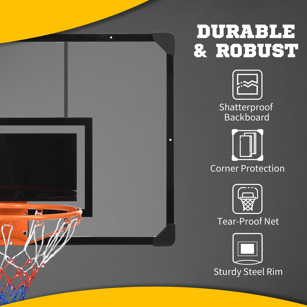 Soozier Wall Mounted Basketball Hoop Shatter Proof Backboard B958562