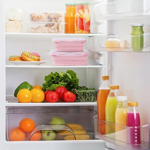 4 Pieces Collapsible Food Storage Containers with Airtight Lids, Green R5428