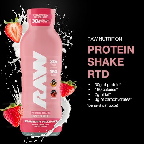 RAW Ready-to-Drink Protein Shake, Mocha Latte, 12 Fl Oz D1845