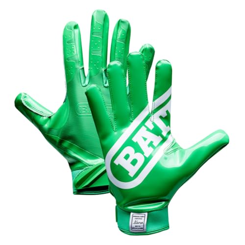 Battle Sports Double Threat Wide Receiver Football Gloves - Adult and Youth Football Gloves - Ultra Stick Gloves