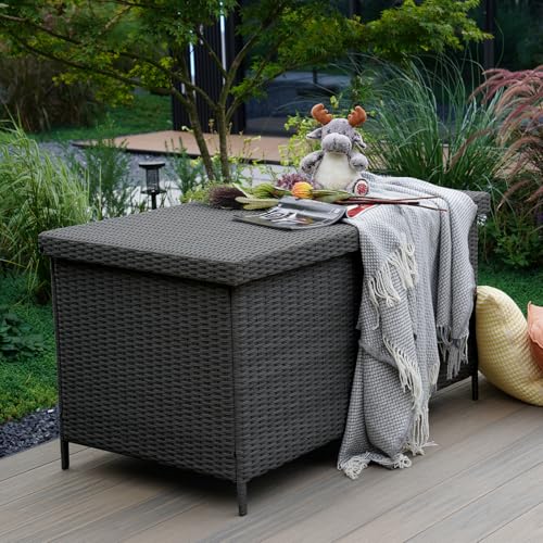 Grand patio 158 Gallon Deck Box Outdoor Storage with Lid Grey Z487