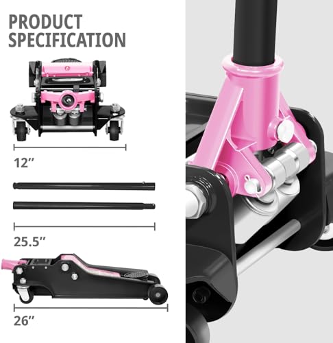 DNA MOTORING Floor Jack 3 Ton Low Profile Heavy Duty Hydraulic Car Jack, Black T11604