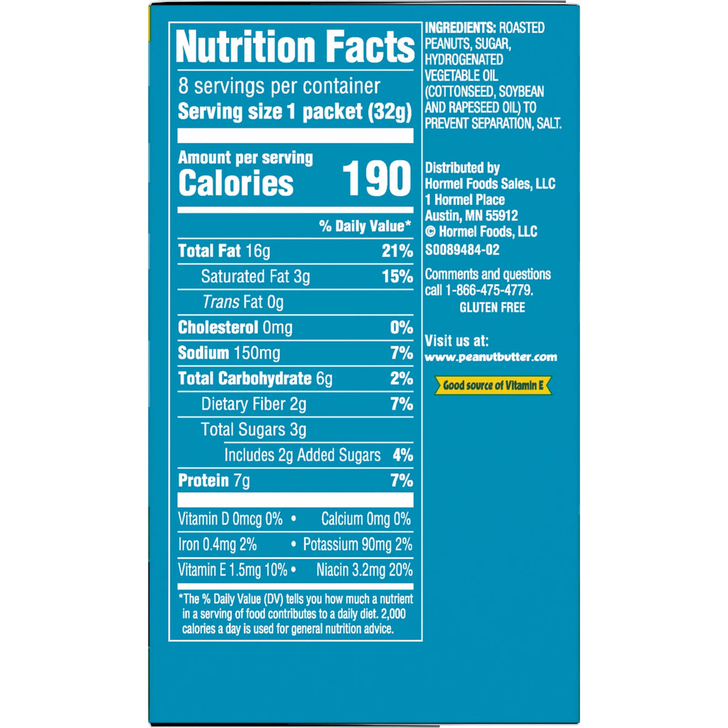 SKIPPY Creamy Peanut Butter Squeeze Packs, 1.15 oz (64 Count) M801702