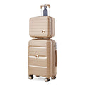 Somago 20" Carry On Luggage and 14" Mini Cosmetic Cases Travel Set Lightweight Polypropylene Suitcase with TSA Lock YKK Zipper Hardside Luggage with Spinner Wheels (2 Piece Set, Ice Blue)