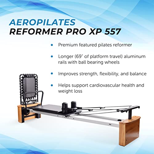 Stamina AeroPilates Pro Reformer Pilates Machine with Cardio Rebounder, Chrome Black L6337