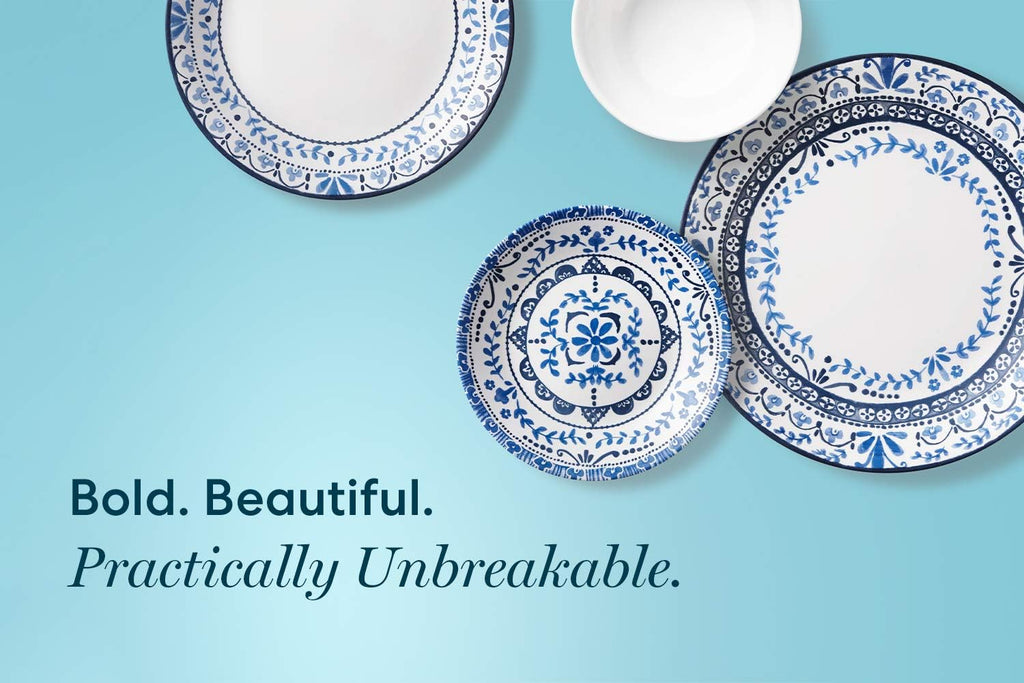 Corelle Vitrelle 6-Piece Dinner Plates and Bowl Set, Triple Layer Glass, Chip Resistant B258912