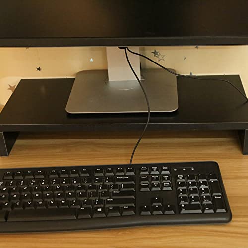 Wooden Monitor Stand Riser with LED, Desktop Organizer for Home Office J5650