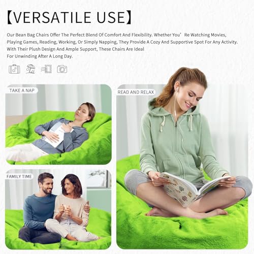 Bean Bag Chair for Adults 3FT, Soft Removable Cover, Light Gray M535251