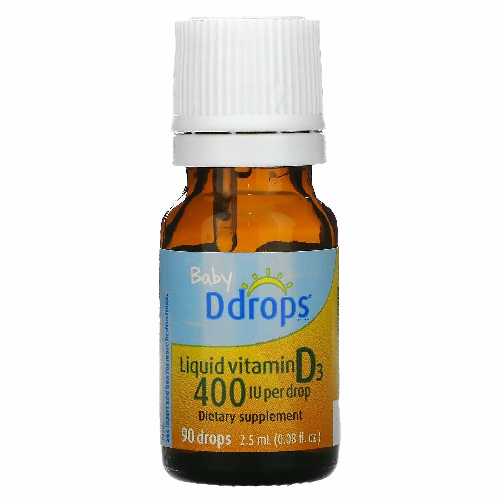 Ddrops Baby Liquid Vitamin D3 400 IU 2.5 mL (Pack of 4) Q20263
