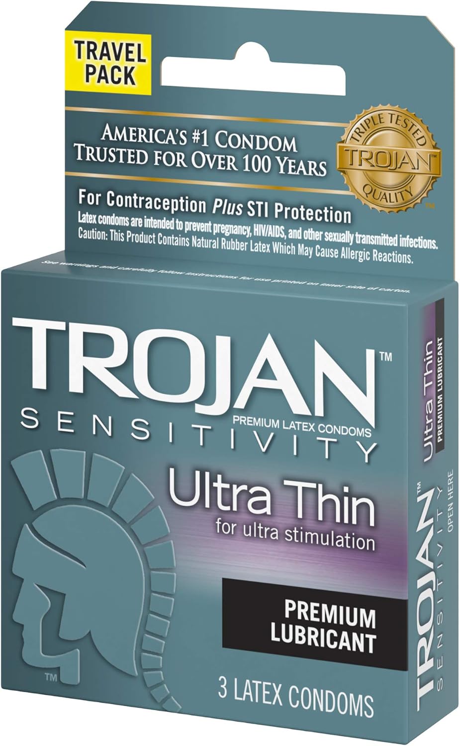 TROJAN Sensitivity Ultra Thin Lubricated Condoms, 3 Count S984