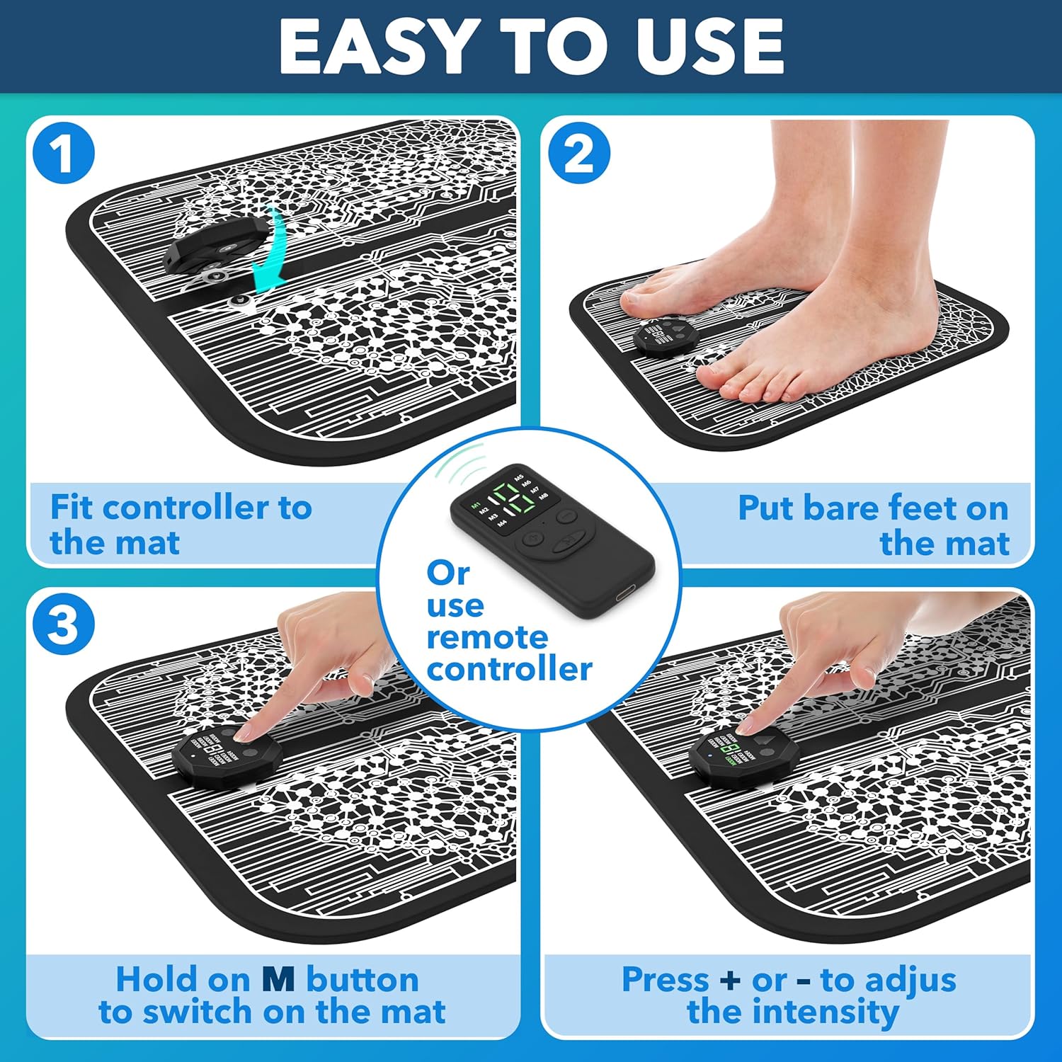 EMS Foot Stimulator Massager Mat for Muscle Relaxation J2519