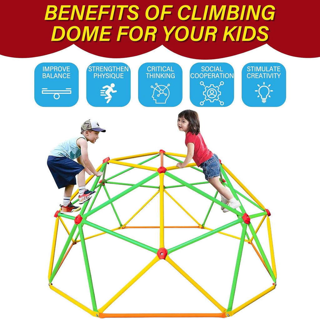 6FT Geometric Dome Climber for Kids Outdoor Jungle Gym Monkey Bars P835080