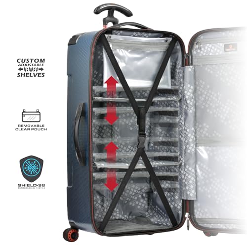 Traveler's Choice Maxporter II Hardside Polycarbonate Trunk Luggage with Spinner Wheels, Carbon Gray, 30" Q52928