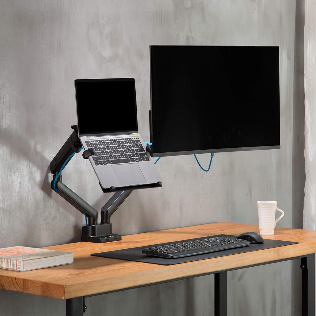 AVLT Laptop and Monitor Arm - Dual Full Motion VESA Mount for 15.6" Notebook and 32" Monitor Z205