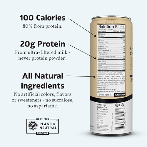 Slate Milk High Protein Dark Chocolate Shake, Lactose Free, 11 fl oz, 12 Cans C31569