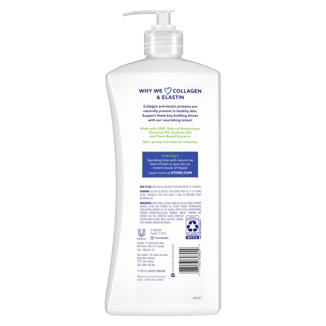 St. Ives Renewing Hand & Body Lotion with Pump, Collagen Elastin, 21 fl oz, 4 Pack D282