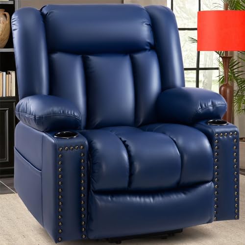 Large Power Lift Chair Recliner for Elderly with Heat and Massage, Dark Brown W500
