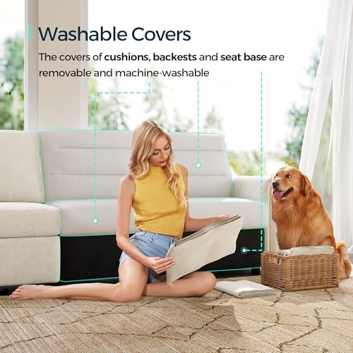 LINSY HOME Modular U Shaped Sectional Sofa with Storage, Blue M8981