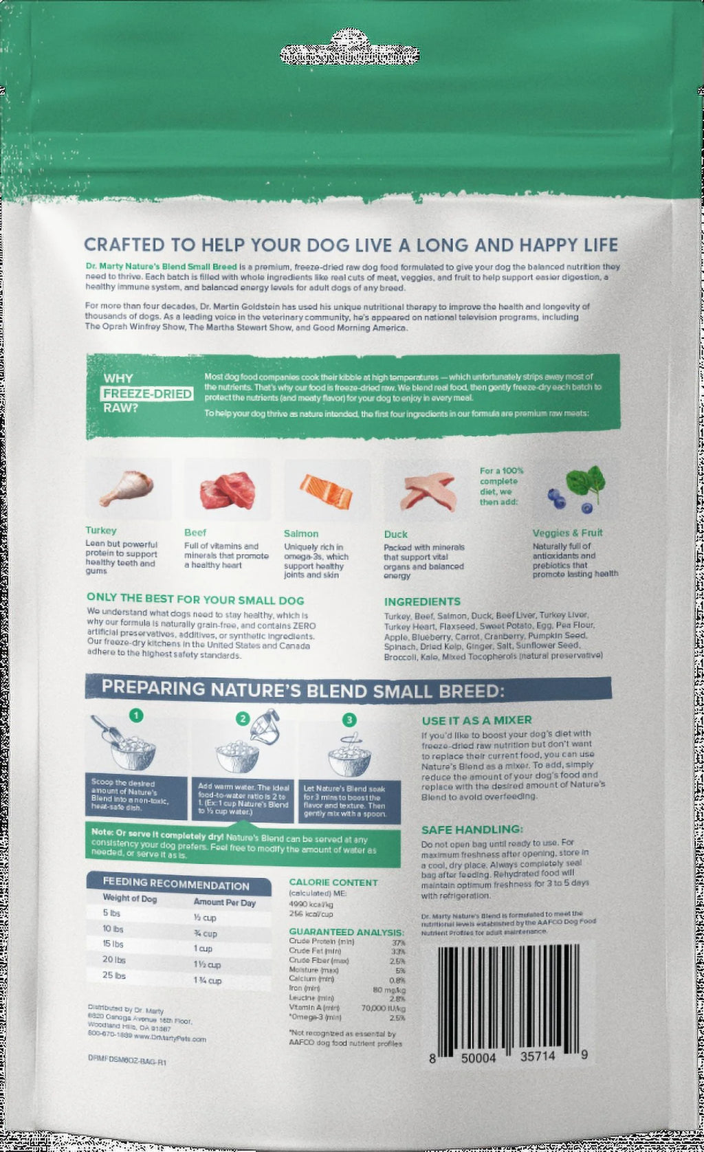 Dr. Marty Freeze-Dried Raw Dog Food for Small Dogs, 6 oz H2023