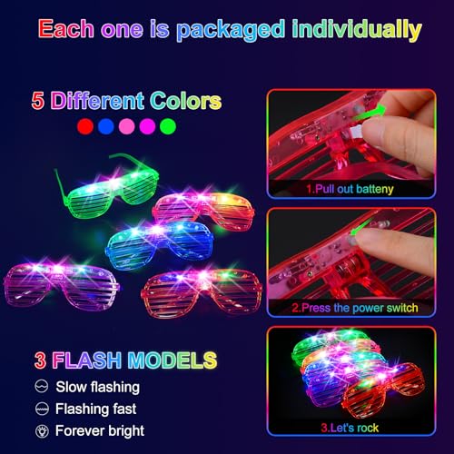 84PCS LED Glow Glasses for Party, Glow in The Dark for Kids Adults V674