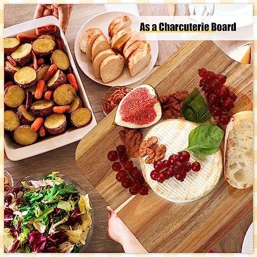 Acacia Wood Cutting Board with Handles for Engraving, 15 x 7 Inch, 6 Pack O2022