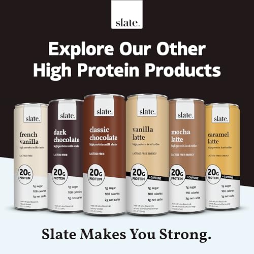 Slate Milk High Protein Vanilla Cream Shake 11 fl oz 12 Cans D455094
