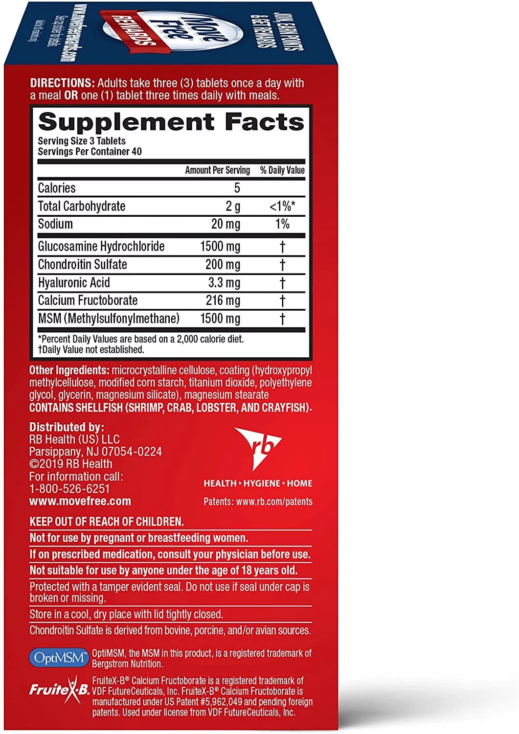 Move Free Glucosamine Chondroitin MSM Joint Supplement, 120 Count S489