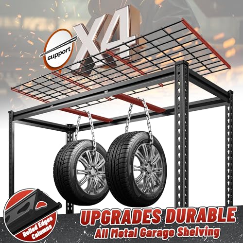 REIBII 60" W Garage Shelving 5-Tier Heavy Duty Metal Storage Shelves B60038