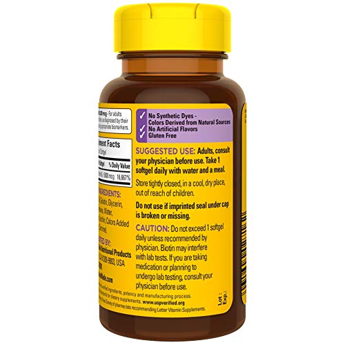 Nature Made Maximum Strength Biotin 5000 mcg, 120 Softgels Z600