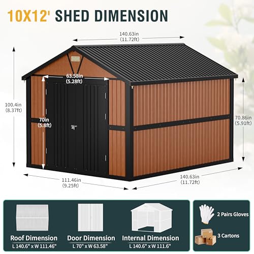 Outdoor Storage Shed 5x3 Ft Metal Steel with Lockable Door N4246
