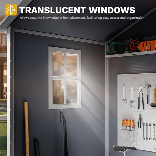 DWVO 6x4 FT Resin Storage Shed with Lockable Door and Window T823