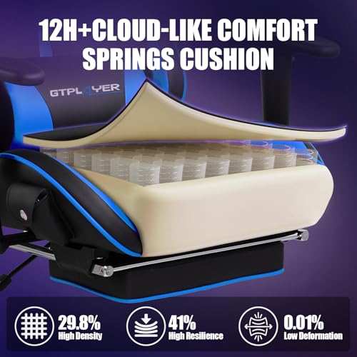 GTPLAYER Gaming Chair with Speakers and Footrest by GTRacing, Black M845420