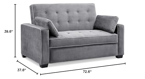 Serta Ainsley Convertible Sleeper Sofa Queen Size Navy Velvet V951