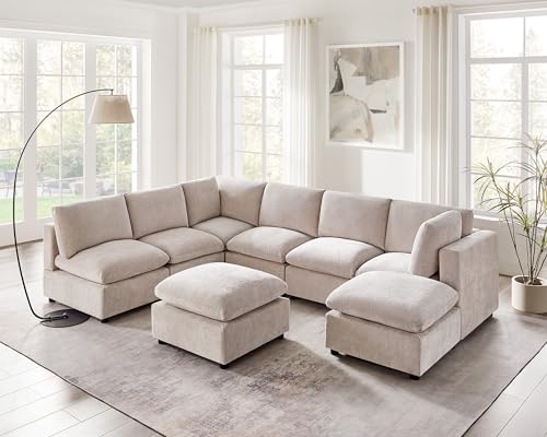 Modular Sectional Sofa with Ottoman for Small Apartments U669203