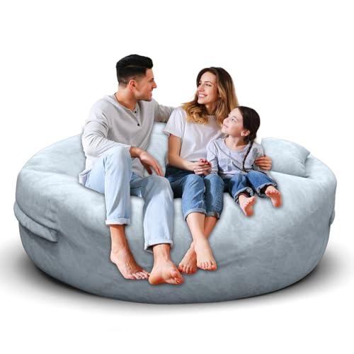 Bean Bag Chair for Adults 3FT, Soft Removable Cover, Light Gray M535251