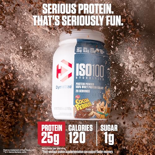 Dymatize x Fruity Pebbles ISO100 Whey Protein Powder, 25g Protein, 20 Servings N7653