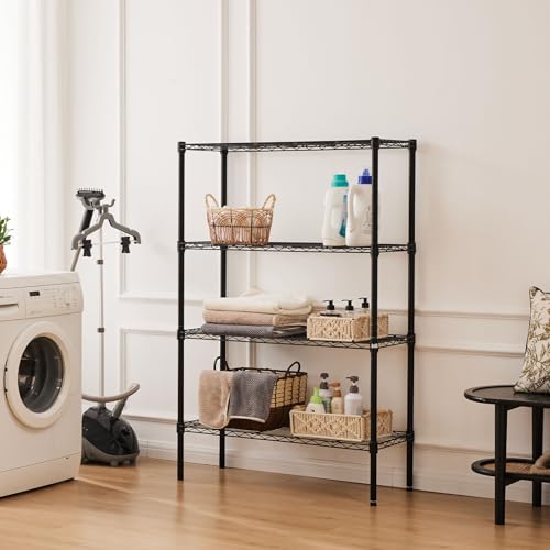 Sweetcrispy 4-Shelf Storage Shelving Unit, Adjustable Metal Wire Racks B3757