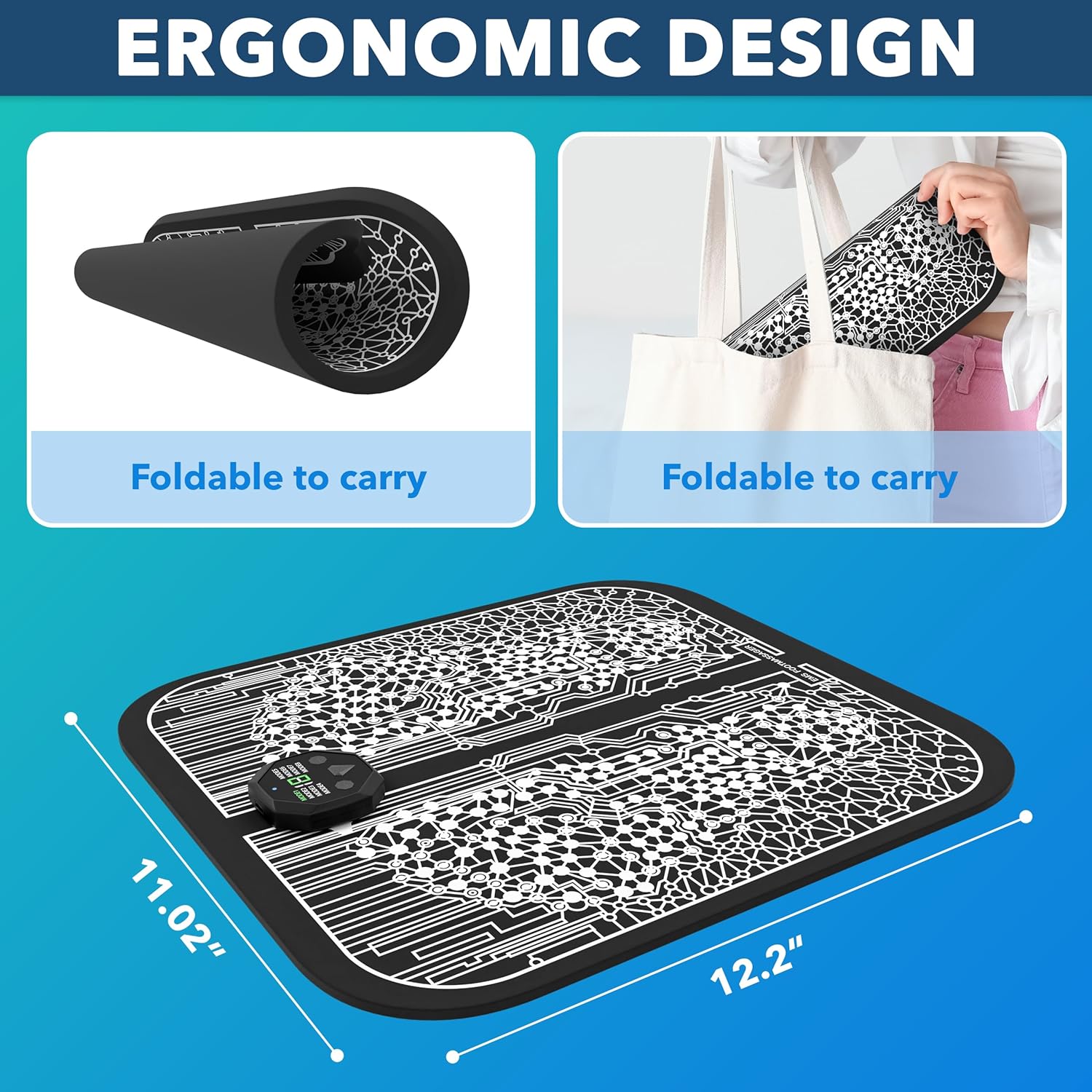 EMS Foot Stimulator Massager Mat for Muscle Relaxation J2519