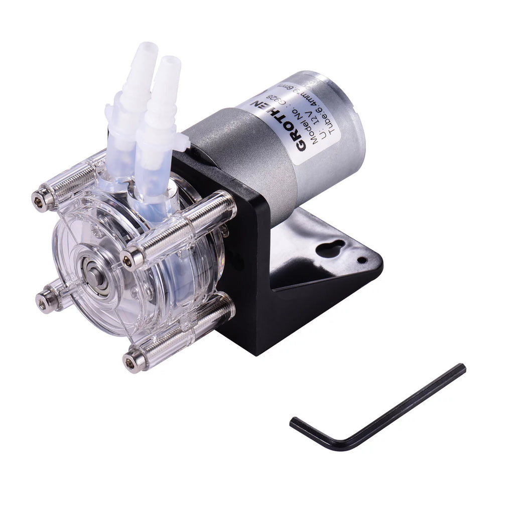 GROTHEN DC 12V Peristaltic Dosing Pump with Silicone Tubing for Aquarium Lab V944