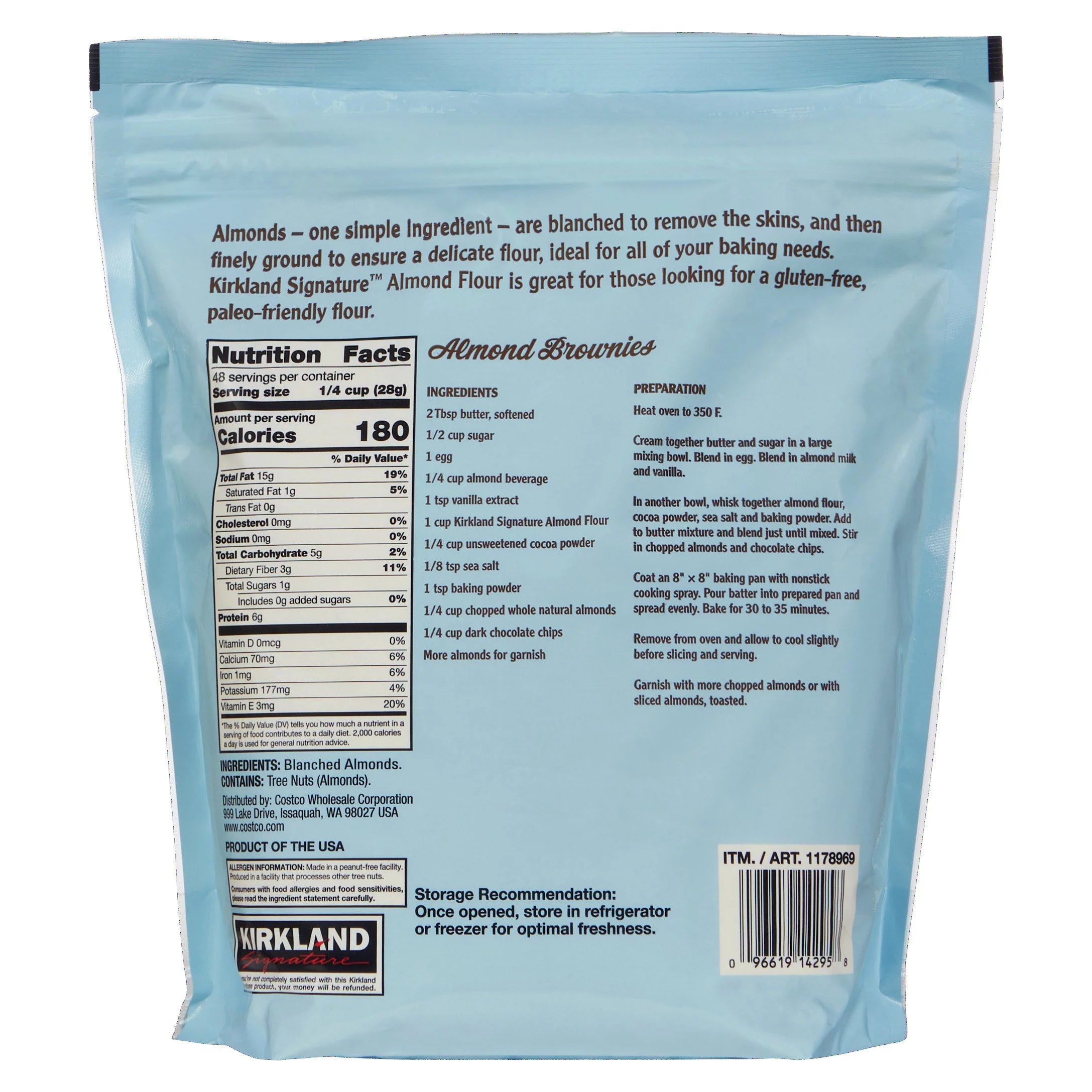 K.S Signature Superfine Kosher Blanched Almond Flour, 3 Lbs G705603