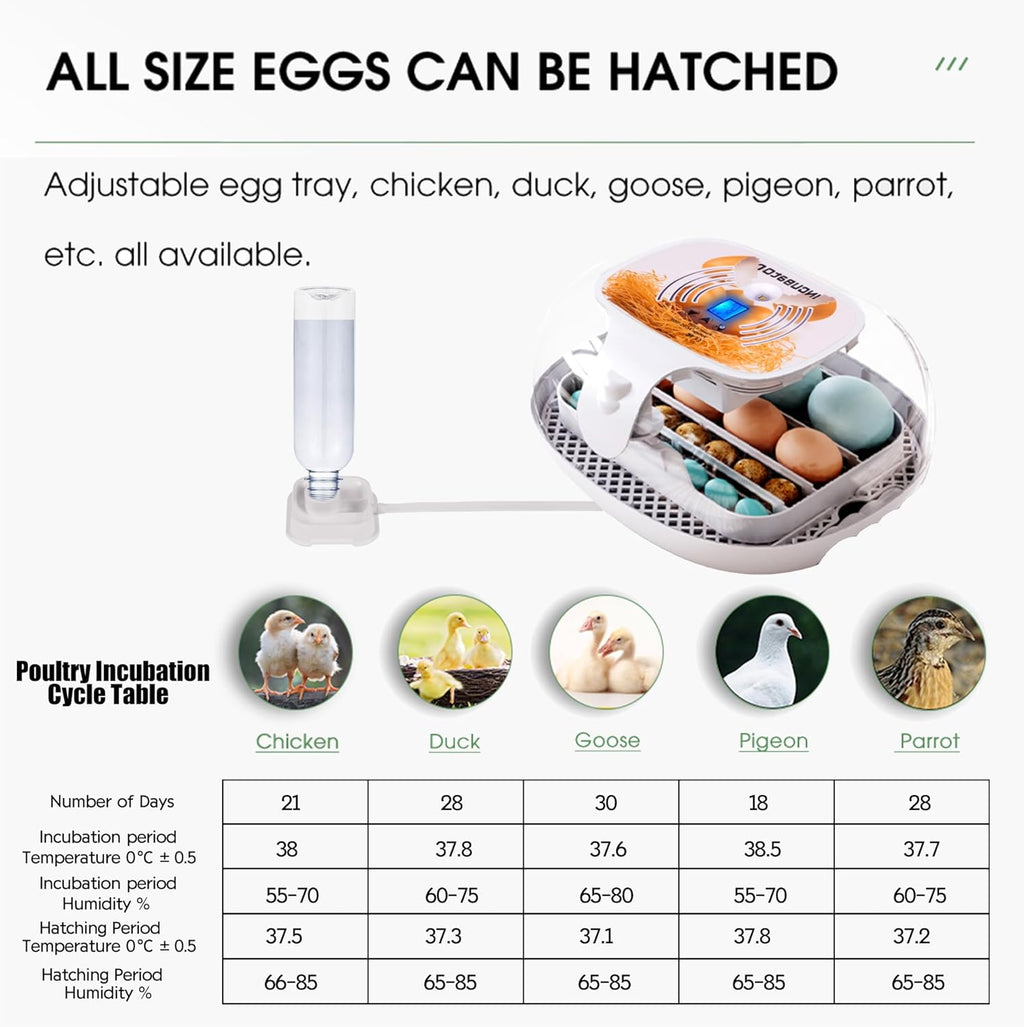 16-35 Egg Incubator with Automatic Turner and Humidity Display Q61705